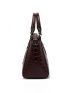 Crocodile Embossed Top Handle Bag With Purse