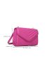 Mini Neon-Pink Chevron Quilted Flap Square Bag