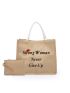 Slogan Graphic Linen Shopper Bag With Coin Purse