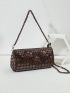 Beaded & Flower Decor Shoulder Bag Vintage Bucket Bag