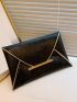 Metal Decor Contrast Binding Square Bag