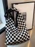 Checkered Pattern Crochet Bag