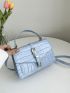 Crocodile Embossed Flap Square Bag