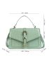 Crocodile Embossed Flap Square Bag