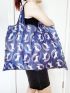 Cartoon Unicorn & Rainbow Graphic Waterproof Shopper Bag