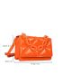 Mini Neon Orange Chain Decor Flap Square Bag