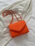 Mini Chevron Flap Square Bag