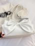 Bow Decor Baguette Bag With Bag Charm