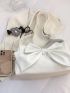 Bow Decor Baguette Bag With Bag Charm