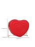 Mini Neon Red Quilted Heart Shaped Chain Novelty Bag