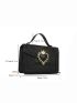 Mini Crown & Heart Decor Flap Chain Square Bag