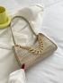 Braided Design Chain Baguette Bag