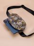 Mini Snakeskin Embossed Belt Bag