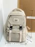 Patch Detail Release Buckle Decor Functional Backpack