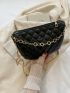 Mini Argyle Quilted Chain Decor Square Bag