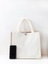 Stylish Canvas Bag - Versatile for Shopping, Grocery, and More!Button Decor Shopper Bag