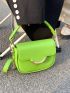 Mini Neon Green Flap Metal Decor Square Bag
