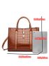 3pcs Crocodile Embossed Top Handle Bag Set