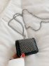 Mini Studded Decor Chain Flap Square Bag