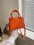 Mini Neon Orange Quilted Square Bag