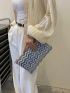 Chevron Pattern Straw Bag