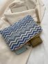 Chevron Pattern Straw Bag