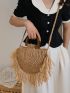 Fringe Decor Straw Bag