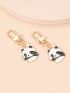 2pcs Panda Design Bag Charm Cartoon Panda Keychain Cute Animal Key Ring Purse Bag Backpack Car Charm Earphone Accessory