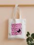 Butterfly & Letter Graphic Shopper Bag