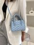 Mini Chevron Quilted Satchel Bag