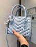 Mini Chevron Quilted Satchel Bag