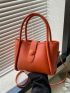 Neon Orange Double Handle Square Bag