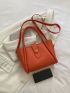 Neon Orange Double Handle Square Bag