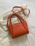 Neon Orange Double Handle Square Bag