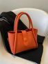 Neon Orange Double Handle Square Bag