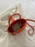 Neon Orange Double Handle Square Bag