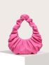 Neon Pink Ruched Bag