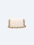 Quilted Chain Flap Square Bag