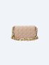 Quilted Chain Flap Square Bag