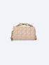 Quilted Chain Flap Square Bag