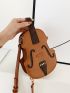 Mini Letter Embossed Stitch Detail Violin Design Novelty Bag