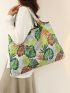 Plants Graphic Ladies Tropical Print Folding Bag, Nylon Shopping Bag, Tote Bag