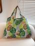 Plants Graphic Ladies Tropical Print Folding Bag, Nylon Shopping Bag, Tote Bag