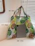 Plants Graphic Ladies Tropical Print Folding Bag, Nylon Shopping Bag, Tote Bag