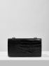 Crocodile Embossed Chain Box Bag