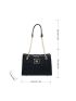 Quilted Chain Shoulder Tote Bag