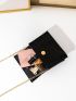 Mini Snakeskin Embossed Flap Chain Square Bag