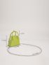 Mini Neon-Green Letter Graphic Dome Bag