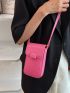 Mini Neon Pink Flap Phone Wallet