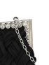 Mini Rhinestone Decor Braided Design Crossbody Bag